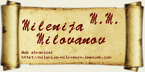 Milenija Milovanov vizit kartica